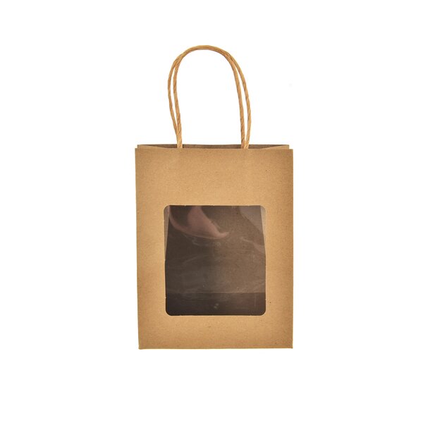 Dárková taška s průhledem NATURE 14x7x18 cm 