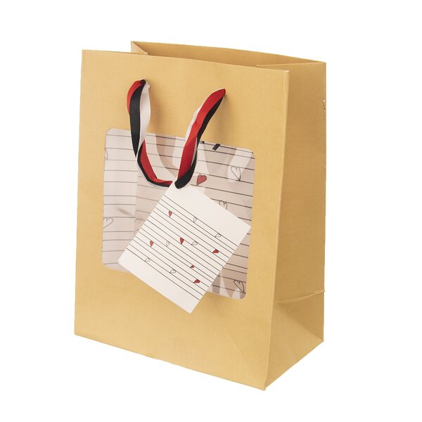 Dárková taška SRDÍČKA 18x10x23 cm 