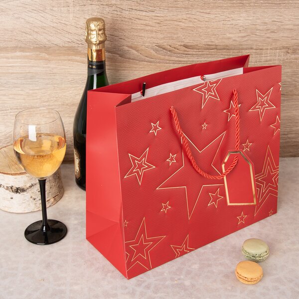 Dárková taška hvězda 31x12x26 cm