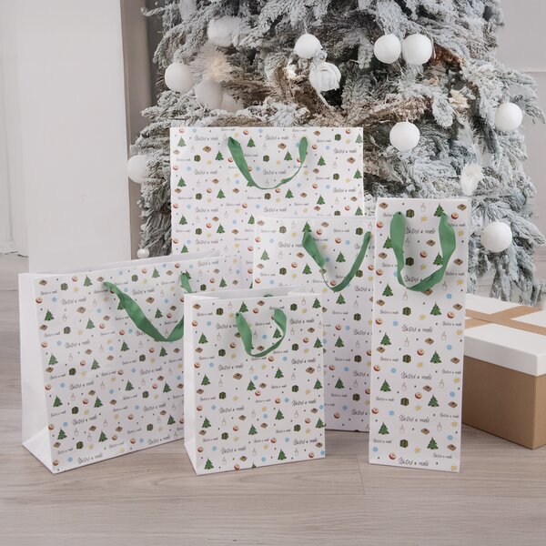 Dárková taška Šťastné a veselé 26x12x32 cm