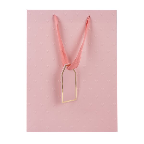 Dárková taška vytlačovaná srdíčka 30,5x12x42 cm