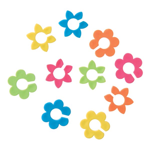 Rozlišovač na sklenice kytičky 10 ks