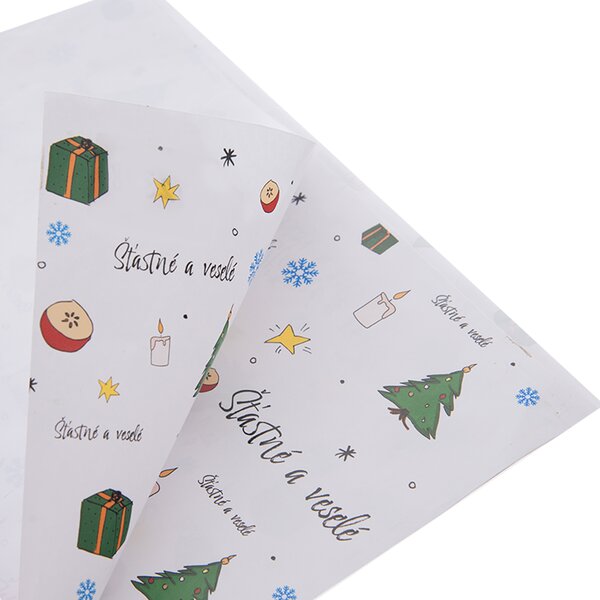 Vánoční balicí papír Šťastné a veselé 500x70 cm