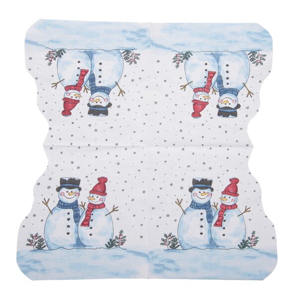 Servírovací ubrousky SNĚHULÁK vykrojené