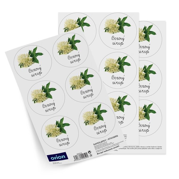 Samolepky na láhve Bezový sirup