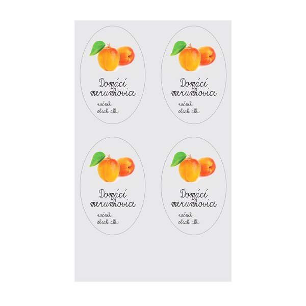 Samolepky na láhve Domácí meruňkovice