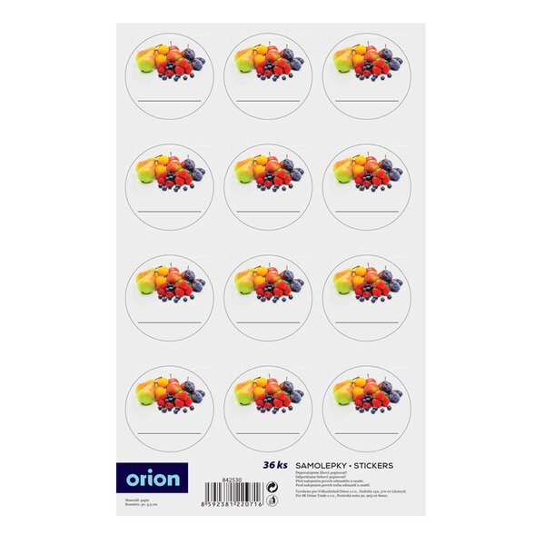 Samolepky na dózy ovoce