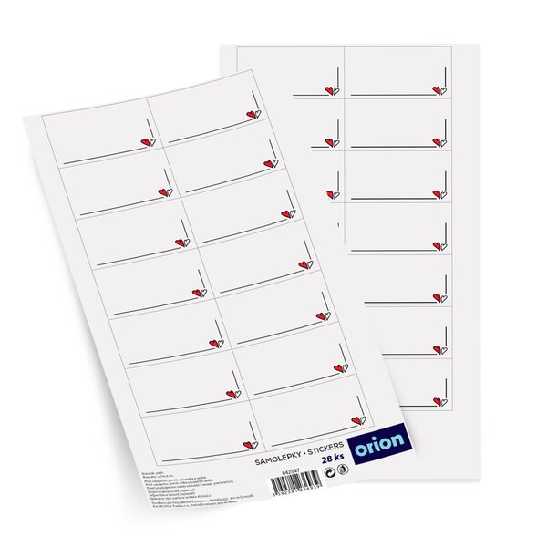 Samolepky SRDÍČKA prázdné