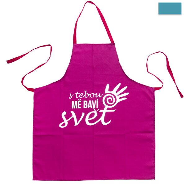 Kuchyňská zástěra S TEBOU MĚ BAVÍ SVĚT