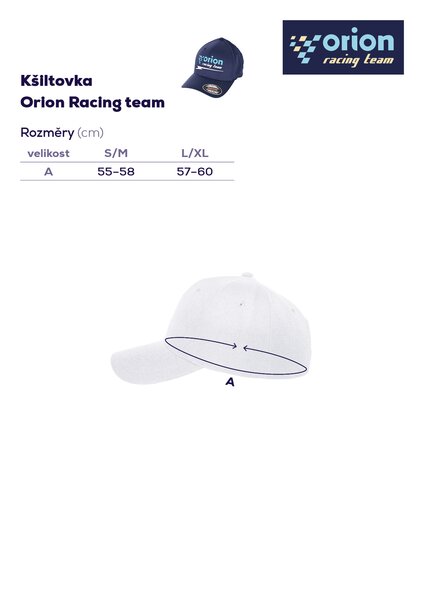 Kšiltovka Orion RACING vel. S/M