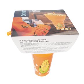 Pohár s miskou kukuřice a brčkem 0,55 l