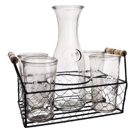 Karafa se 4 sklenicemi se stojanem