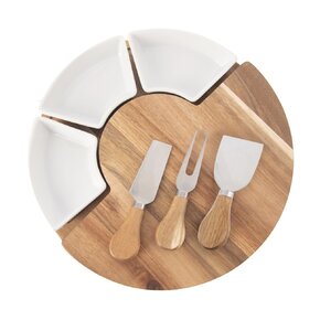 Krájecí prkénko s kráječi na sýr a miskami pr. 28 cm