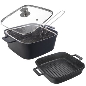 Pekáč GRANDE s víkem 32,5x24,5x16,5 cm oboustranný + frit. košík