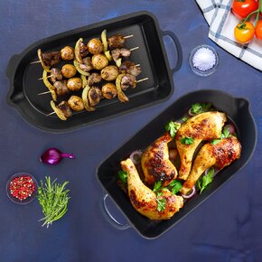 Pekáč LITINA SMALT oboustranný 42,5x22 cm