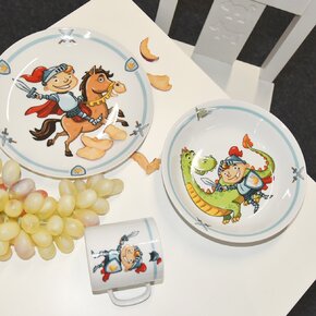 Mělký dětský talíř rytíř pr. 21 cm