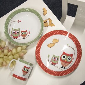 Hluboký dětský talíř SOVA pr. 19 cm