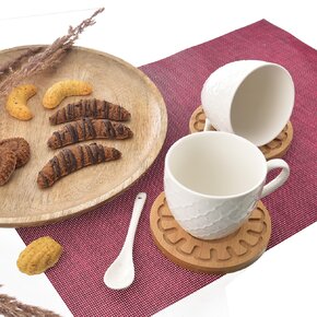 Hrnek s podšálkem a lžičkou WHITELINE 0,25 l 2 ks