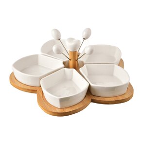 Servírovací misky s napichovátky a tácem WHITELINE