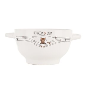 Miska NEKONEČNÁ LÁSKA kočka s uchy pr. 14 cm