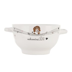 Miska NEKONEČNÁ LÁSKA pes s uchy pr. 14 cm