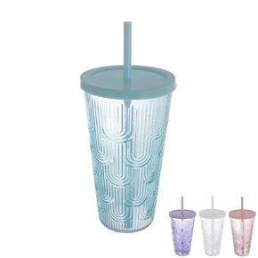 Sklenice s víčkem a brčkem 0,48 l 1 ks