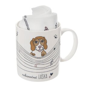 Hrnek s ponožkami NEKONEČNÁ LÁSKA 0,35 l pes