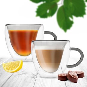 Dvoustěnný hrnek DOUBLE srdce 0,33 l 2 ks