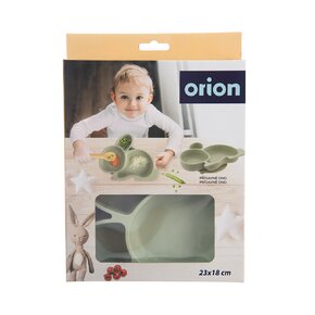 Dělený dětský talíř zajíček 23x18 cm