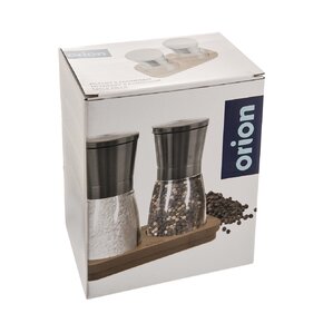 Mlýnek na koření s podnosem 2 ks