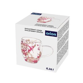 Dvoustěnný hrnek DOUBLE květy 0,36 l