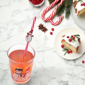 Nápojové brčko opakované použití SNĚHULÁK 6 ks