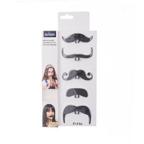 Nápojové brčko opakované použití knír 5 ks