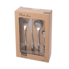Jídelní příbory Matt silver 24 dílů