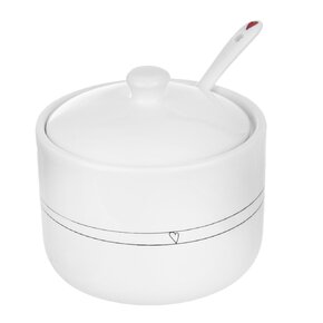 Cukřenka se lžičkou SRDÍČKA pr. 9,5 cm