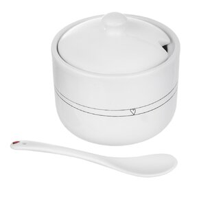 Cukřenka se lžičkou SRDÍČKA pr. 9,5 cm