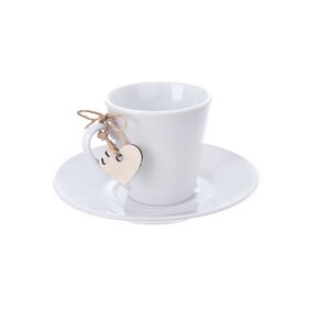 Hrnek s podšálkem 0,09l + visačka srdíčko