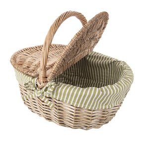 Piknikový koš s víkem a textilní vsadkou