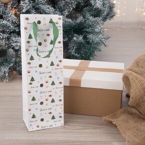 Dárková taška Šťastné a veselé 12x8,5x36 cm