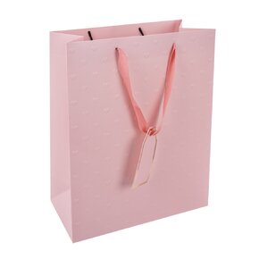 Dárková taška vytlačovaná srdíčka 26x12x32 cm