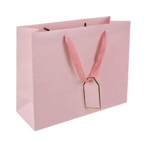 Dárková taška vytlačovaná srdíčka 31x12x26 cm