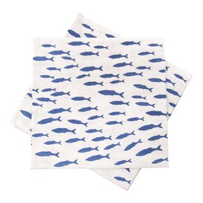 Servírovací ubrousky Modré rybičky SEA