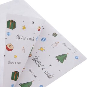 Vánoční balicí papír Šťastné a veselé 200x70 cm
