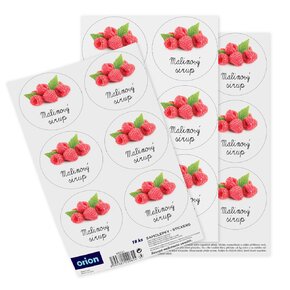 Samolepky na láhve Malinový sirup