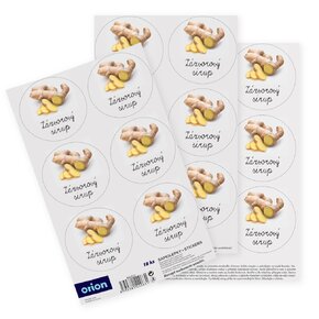 Samolepky na láhve Zázvorový sirup