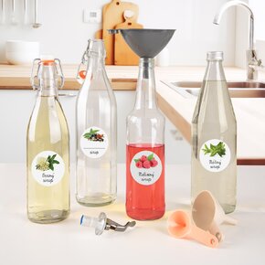 Samolepky na láhve sirup