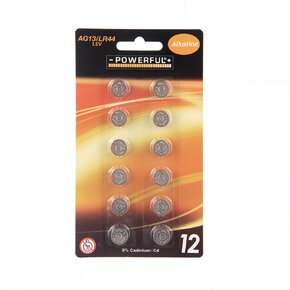 Baterie knoflíková LR44 12 ks 